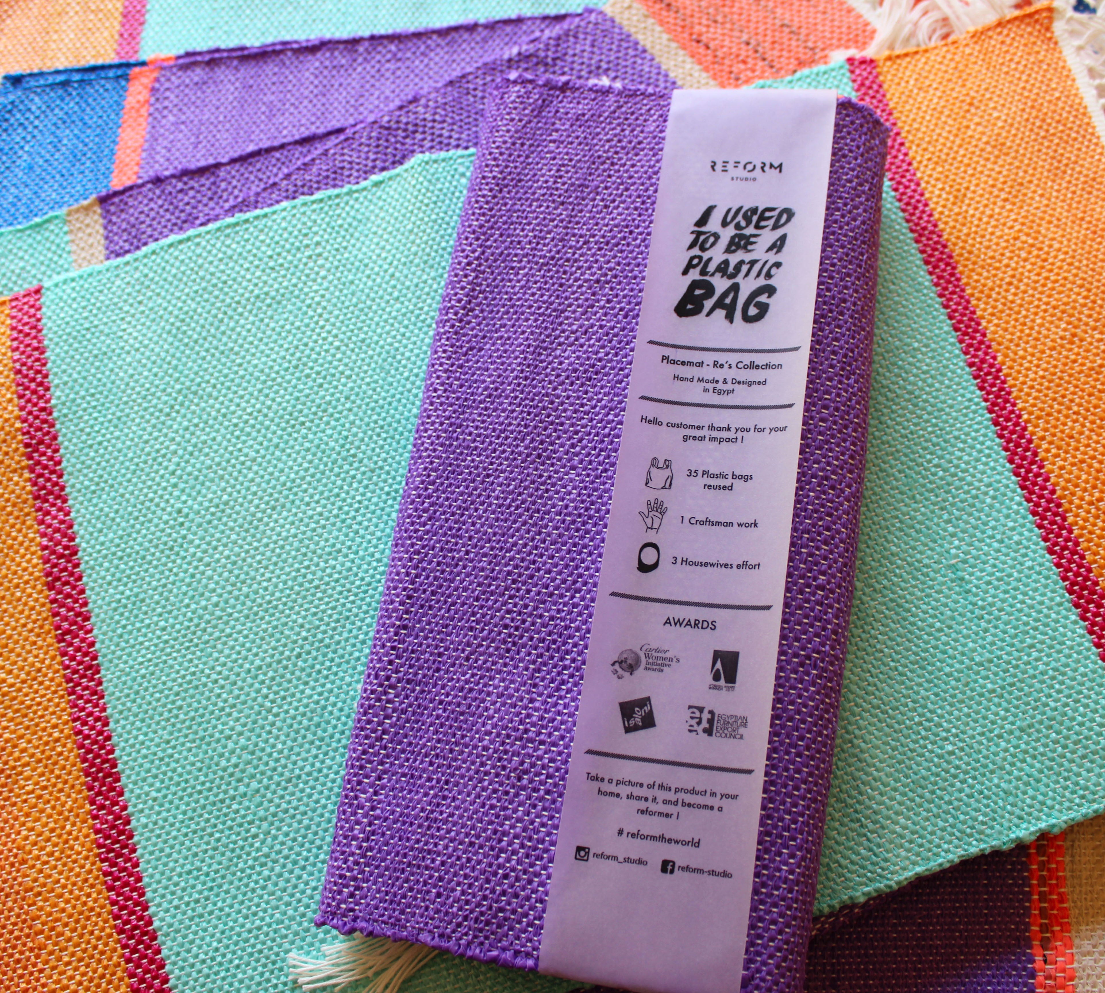 RE PLACEMAT BEIGE X PURPLE