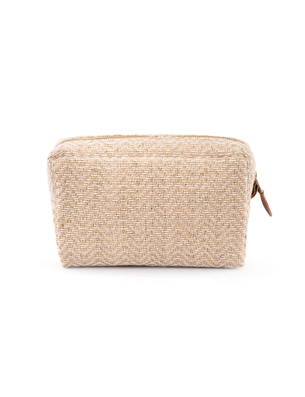 BEIGE ZIGZAG MAKEUP CASE