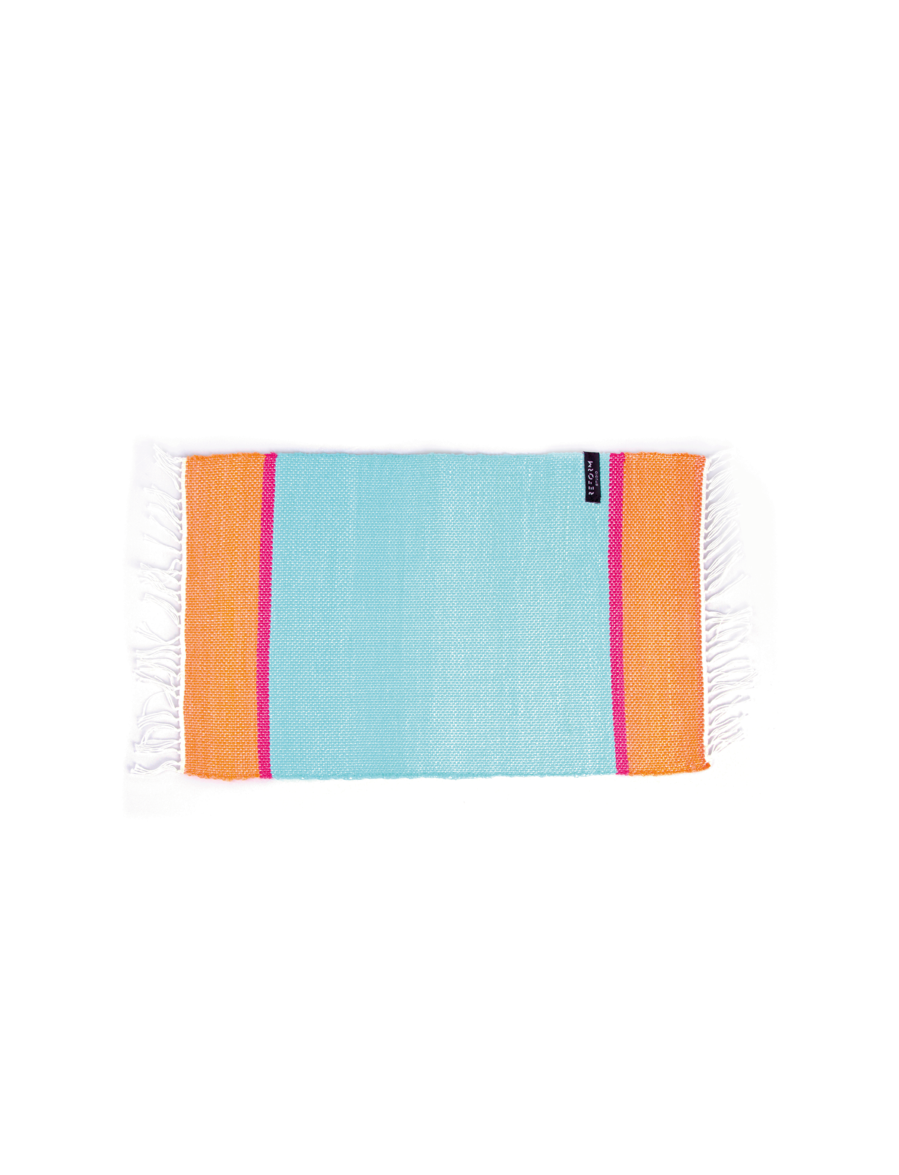 RE PLACEMAT AQUA X ORANGE